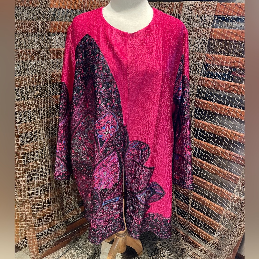 Womens Dressy Duster Jacket Coat 3X up to 5X Handcrafted Reversible  JD